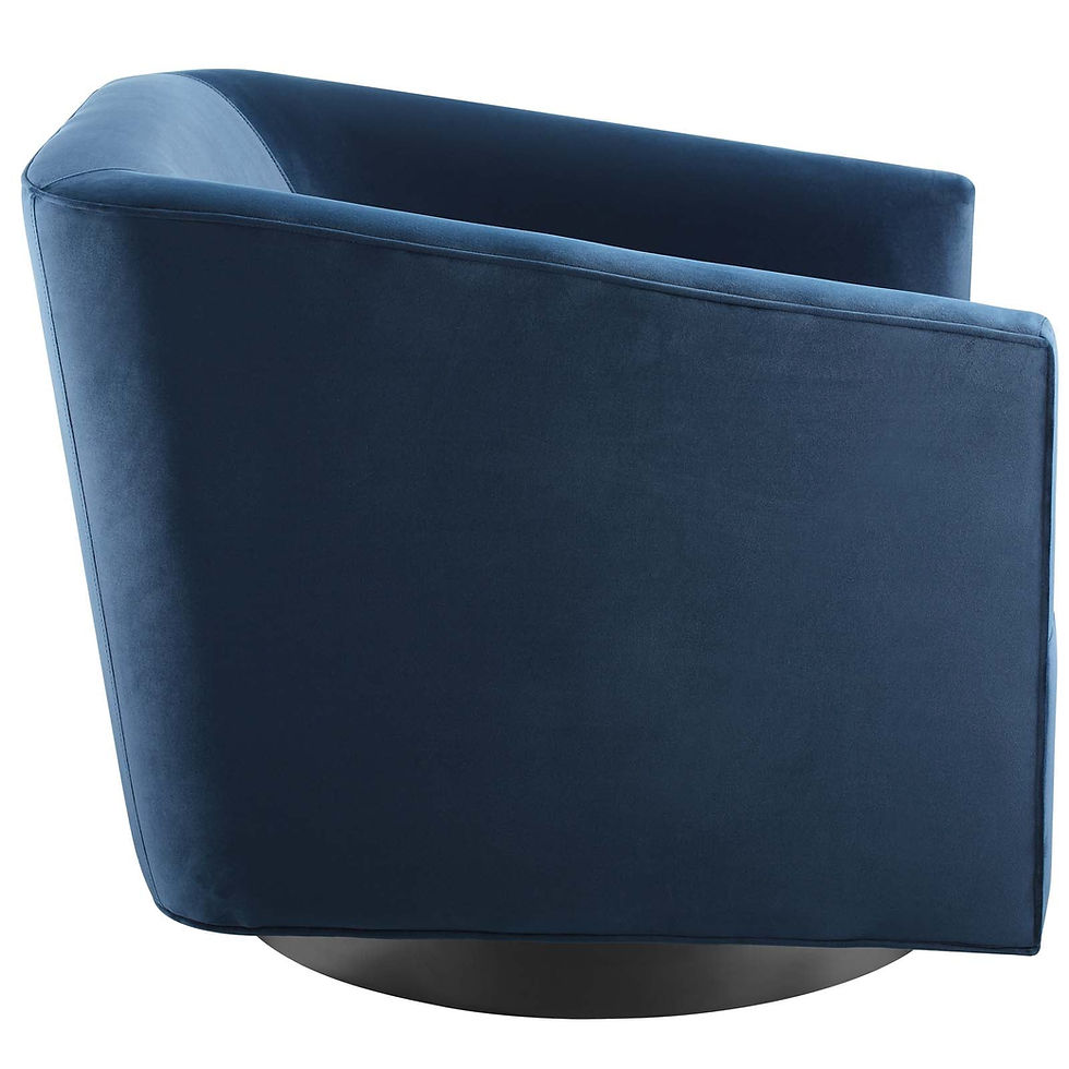 Miniatura: Twist Accent Lounge Performance Velvet Swivel Chair in Midnight Blue
