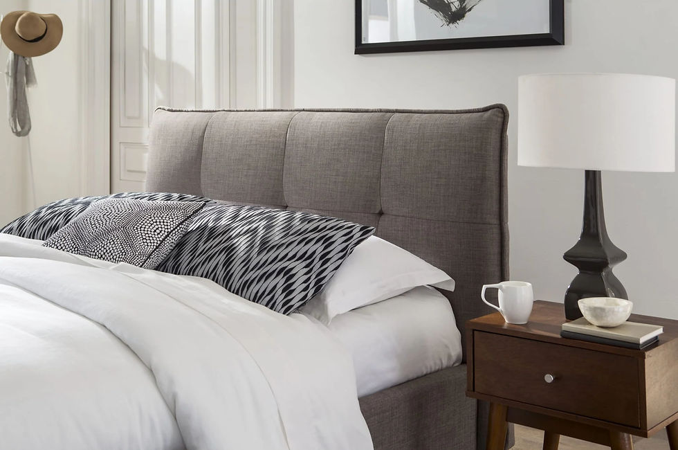 Thumbnail: Adona Upholstered Platform Bed in Dolphin Linen