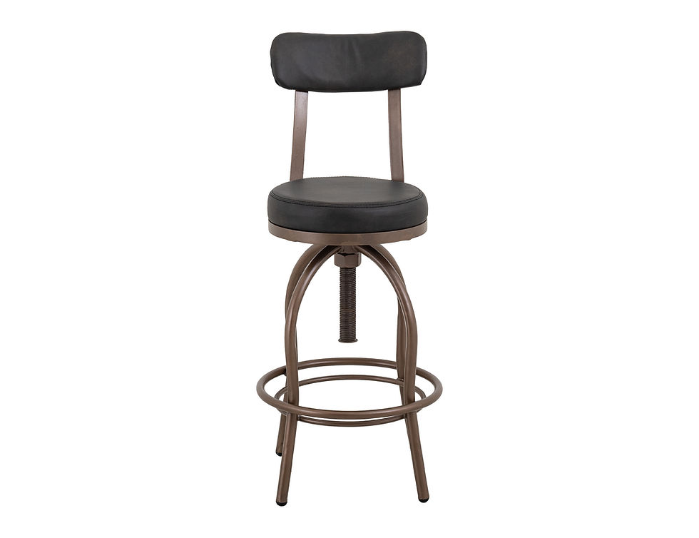 Upholstered Adjustable 24-30" Swivel Iron Base Barstool