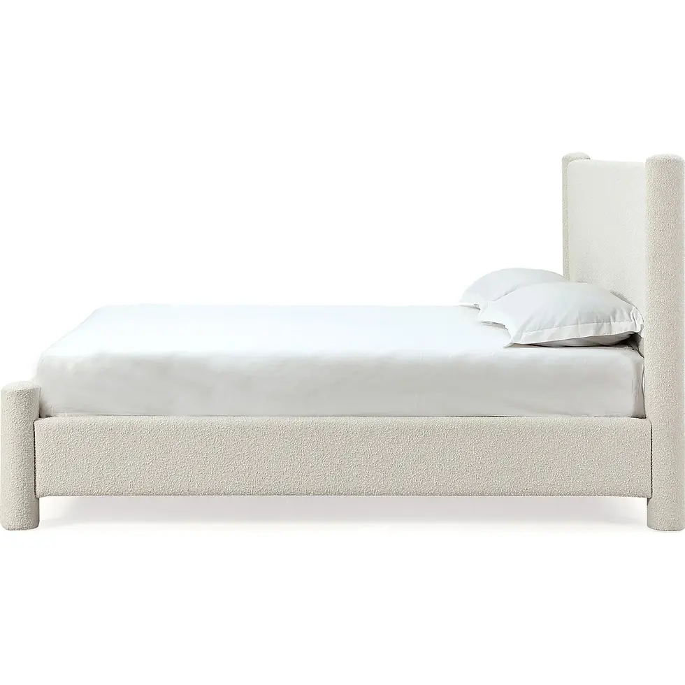 Thumbnail: Burke Upholstered Platform Bed in Cottage Cheese Boucle