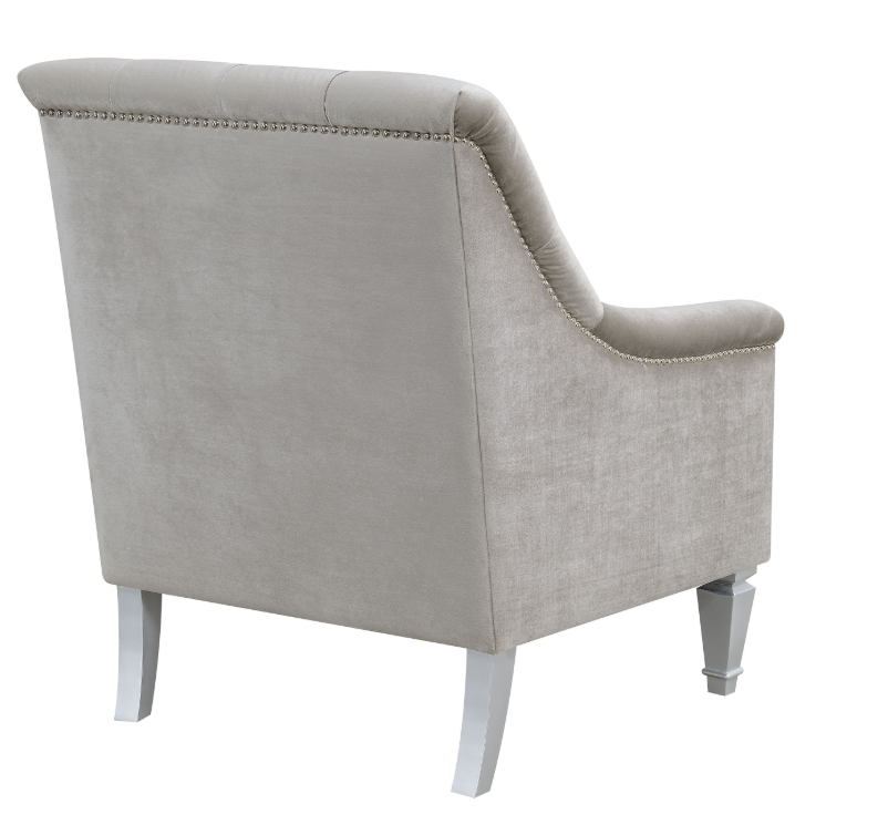 Miniatura: Avonlea Velvet Upholstered Sloped Arm Chair – Grey