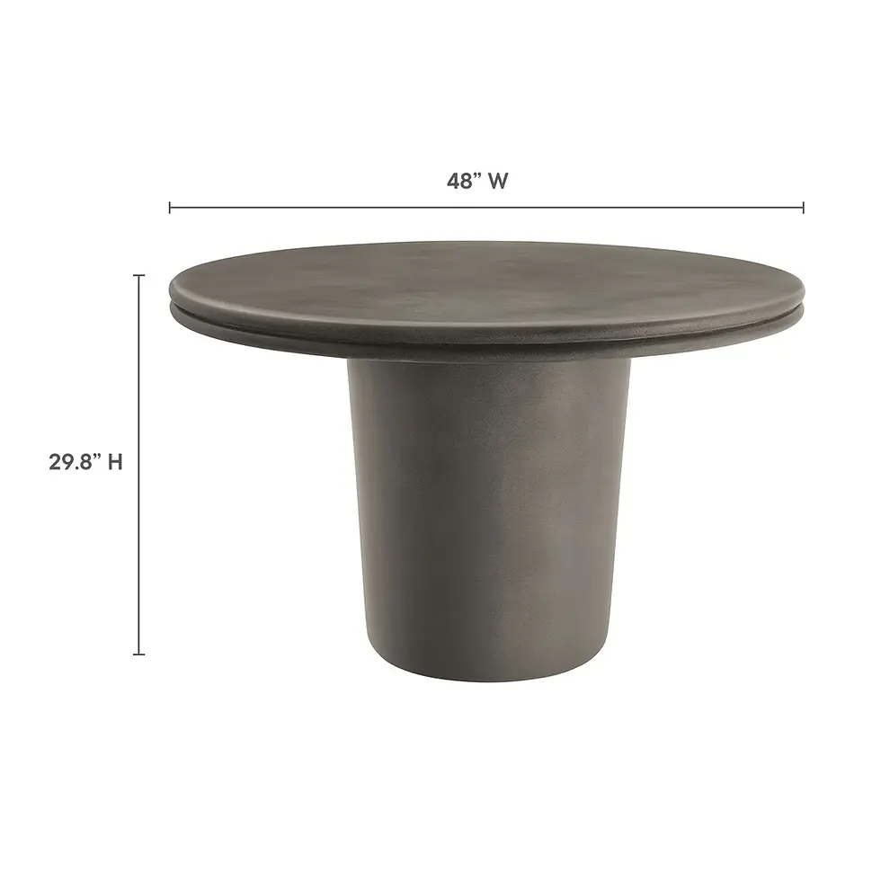 Thumbnail: Brion 48" Indoor - Outdoor Patio Concrete Round Dining Table