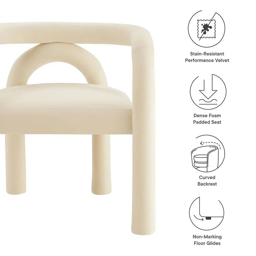 Miniatura: Astrid Performance Velvet Dining Chair in Porcelain