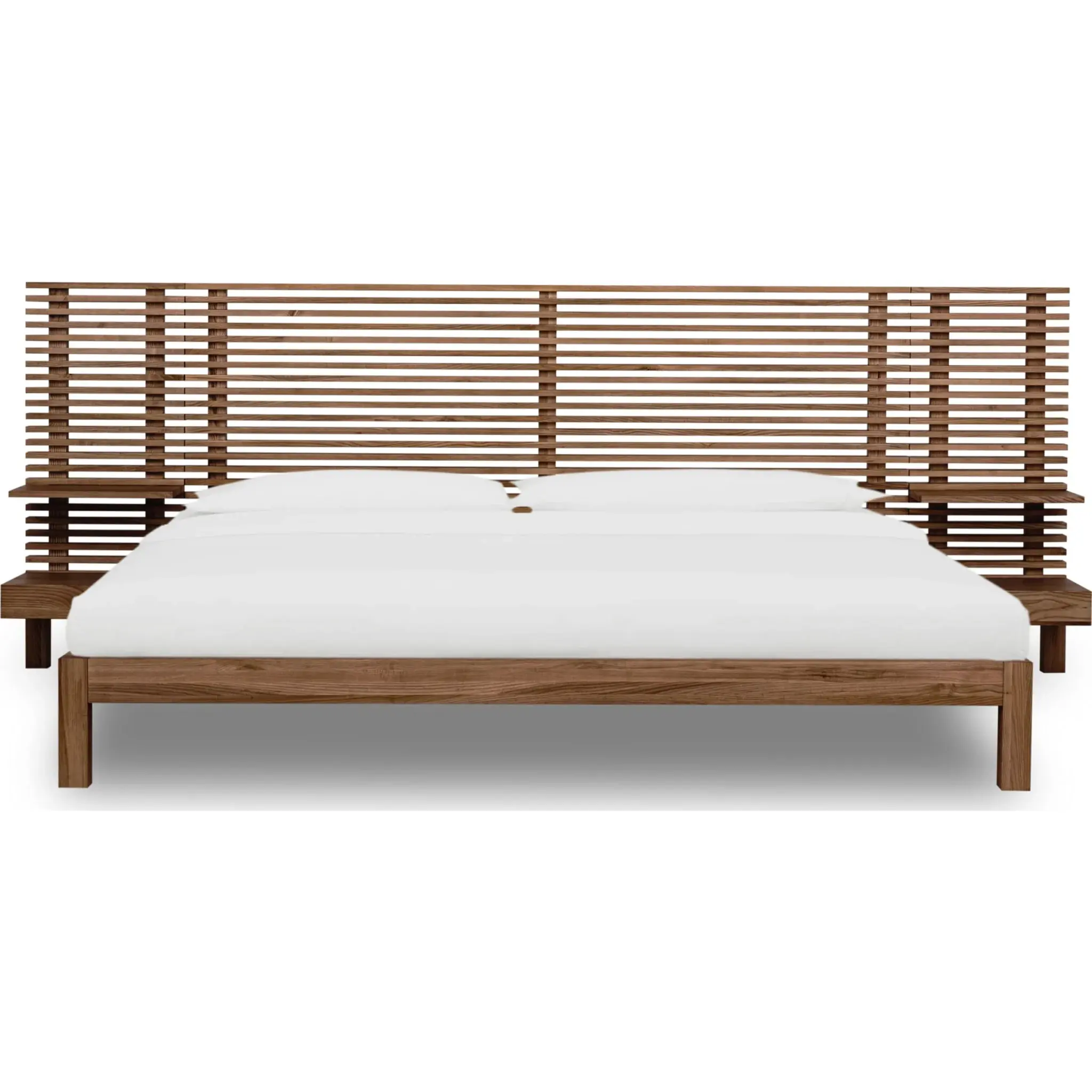 Tanner Solid Ash Wall Bed with Integrated Nightstands in Roux