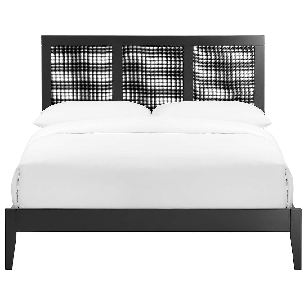 Miniatura: Sirocco Rattan and Wood Full Platform Bed – Black