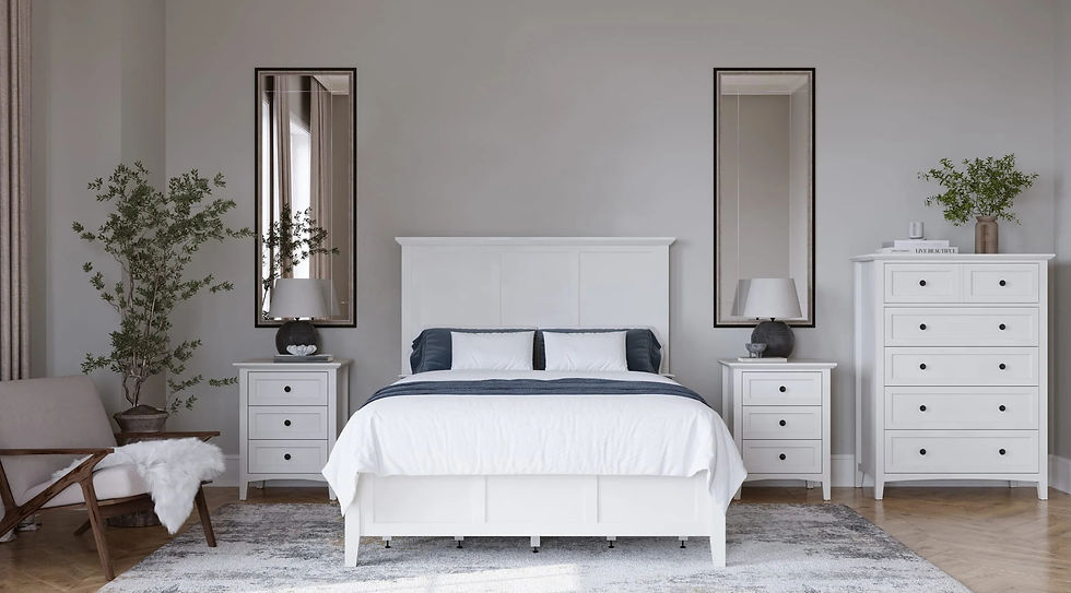 Miniatura: Grace Three Drawer Nightstand in Snowfall White