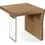 Miniatura: One Live-Edge White Oak and Glass End Table in Bisque