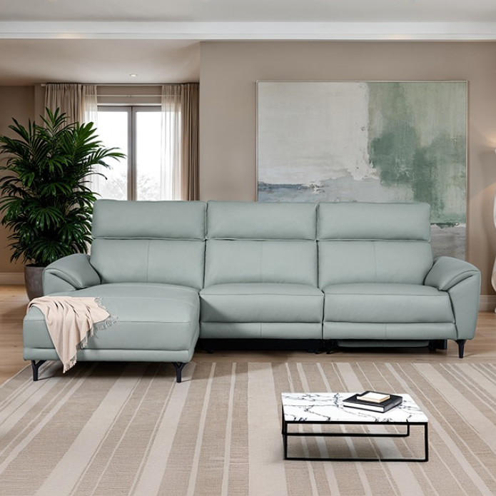 Theola Power Sectional – Pale Blue (Right or Left Chaise)