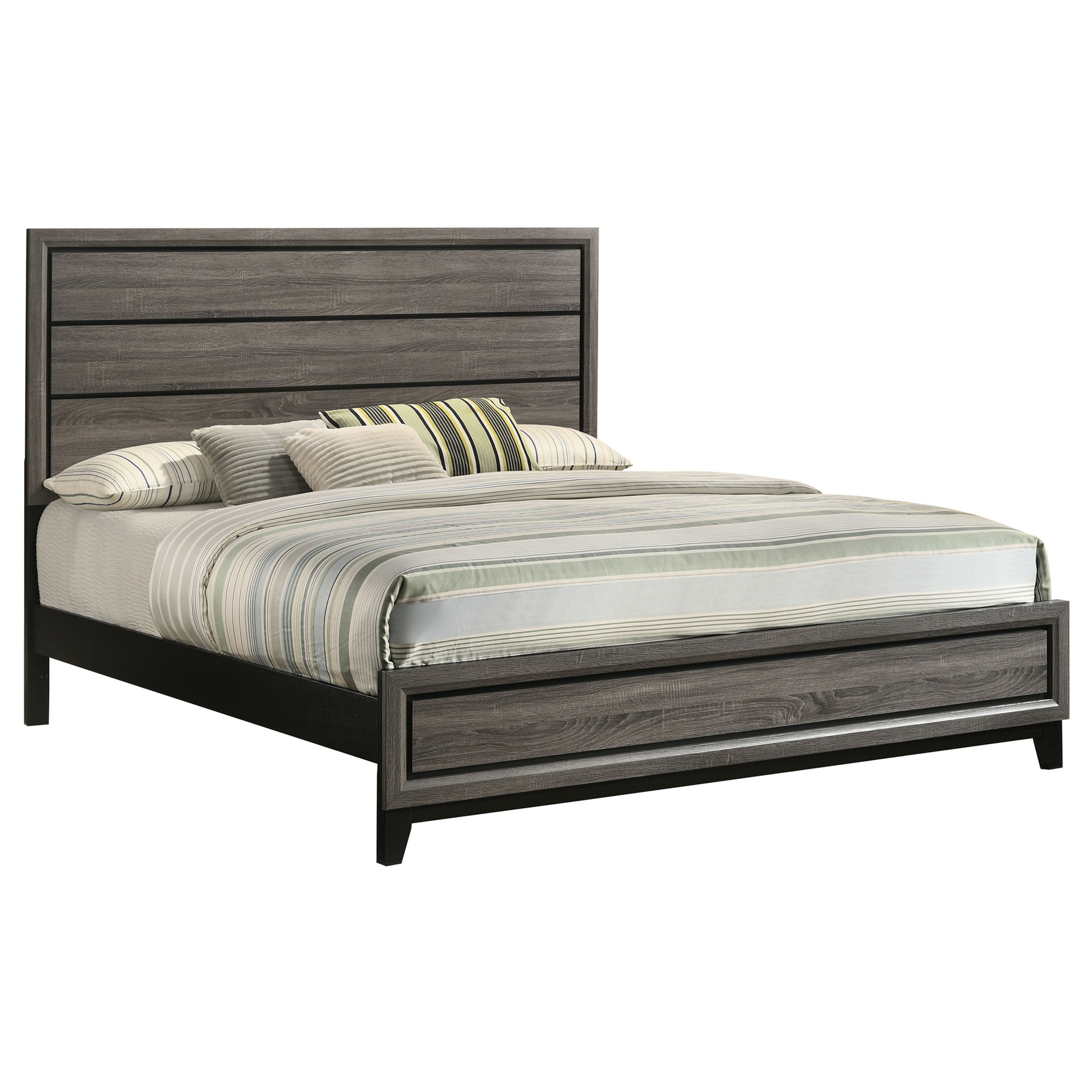 Watson Wood Eastern King Panel Bed – Grey Oak