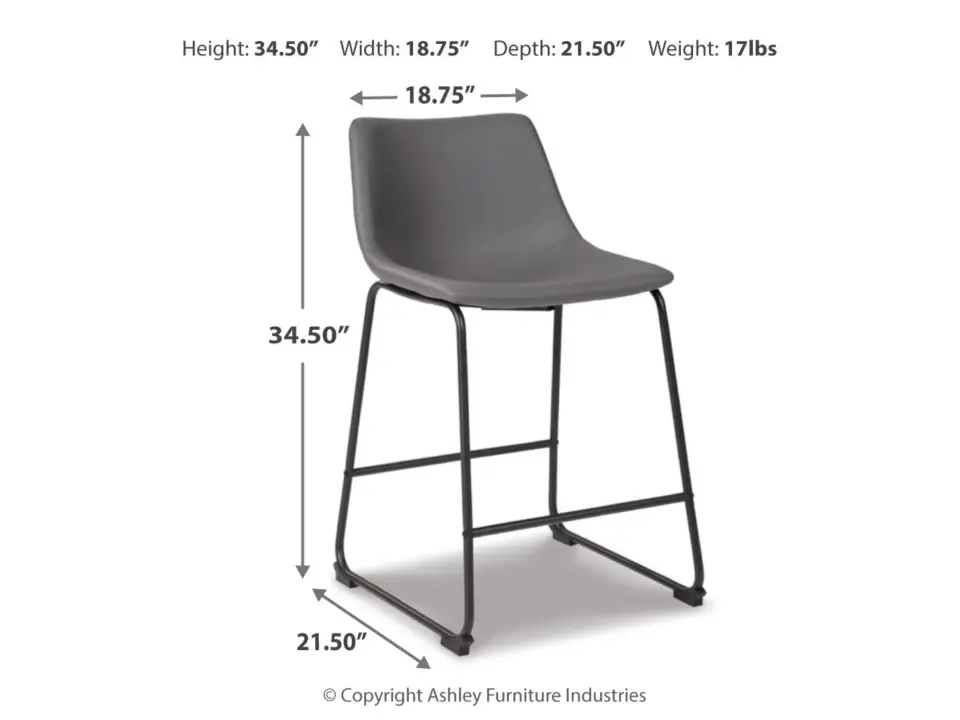 Miniatura: Centiar Counter Height Bar Stool – Gray Faux Leather