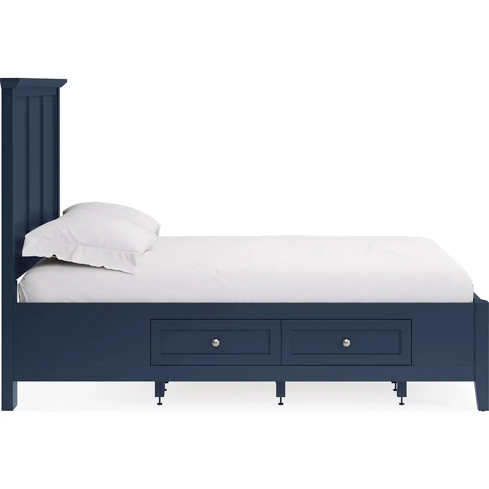 Thumbnail: Grace Four Drawer Platform Storage Bed in Blueberry