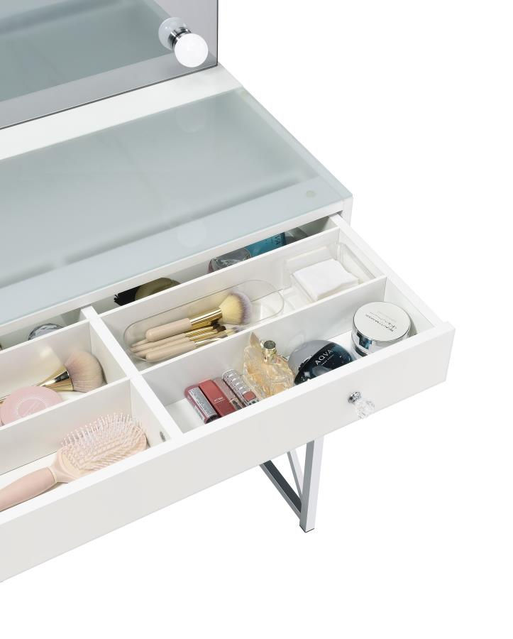 Miniatura: Eliza Vanity Set with Lighting & Stool White and Chrome