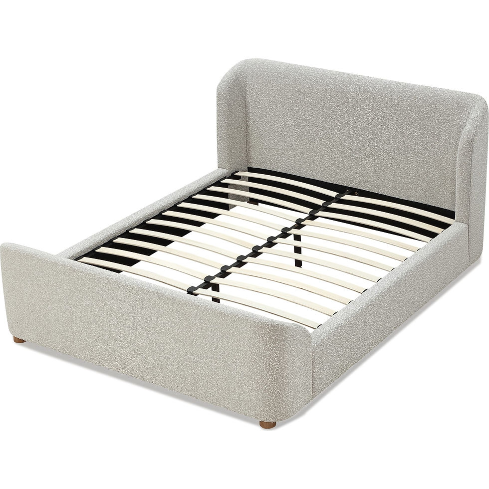 Thumbnail: Kiki Upholstered Platform Bed in Cotton Ball Boucle