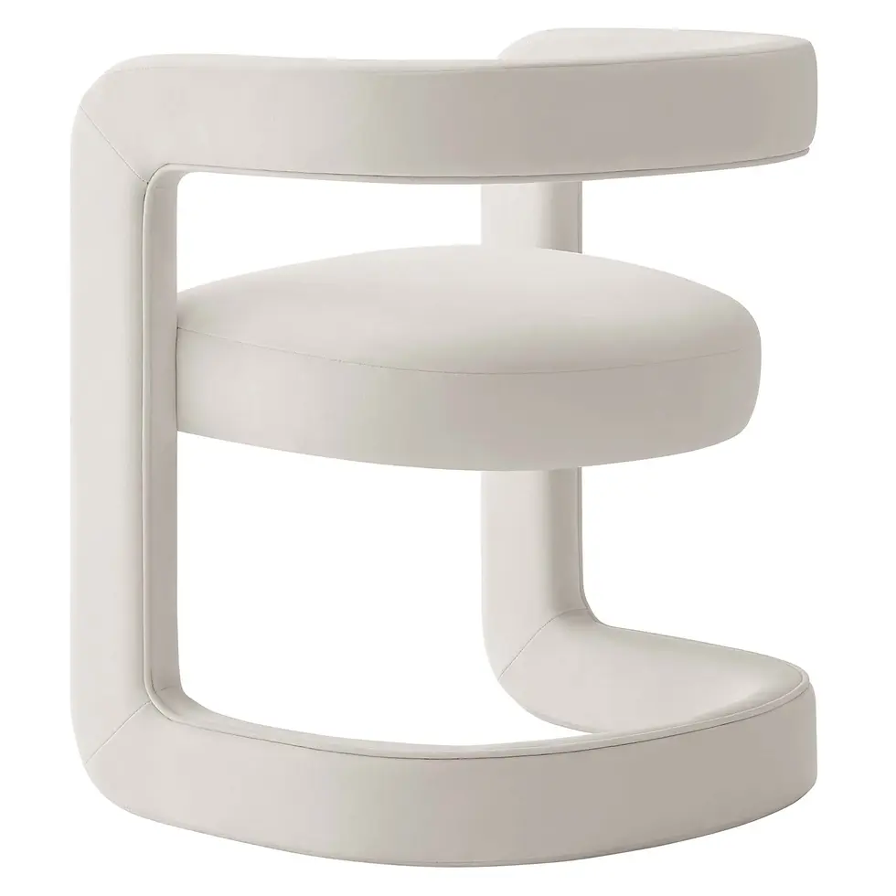 Miniatura: Winslow Performance Velvet Barrel Accent Chair in Alabaster