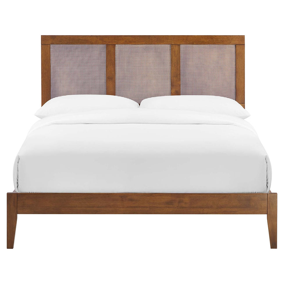 Thumbnail: Sirocco Rattan and Wood Full Platform Bed – Walnut