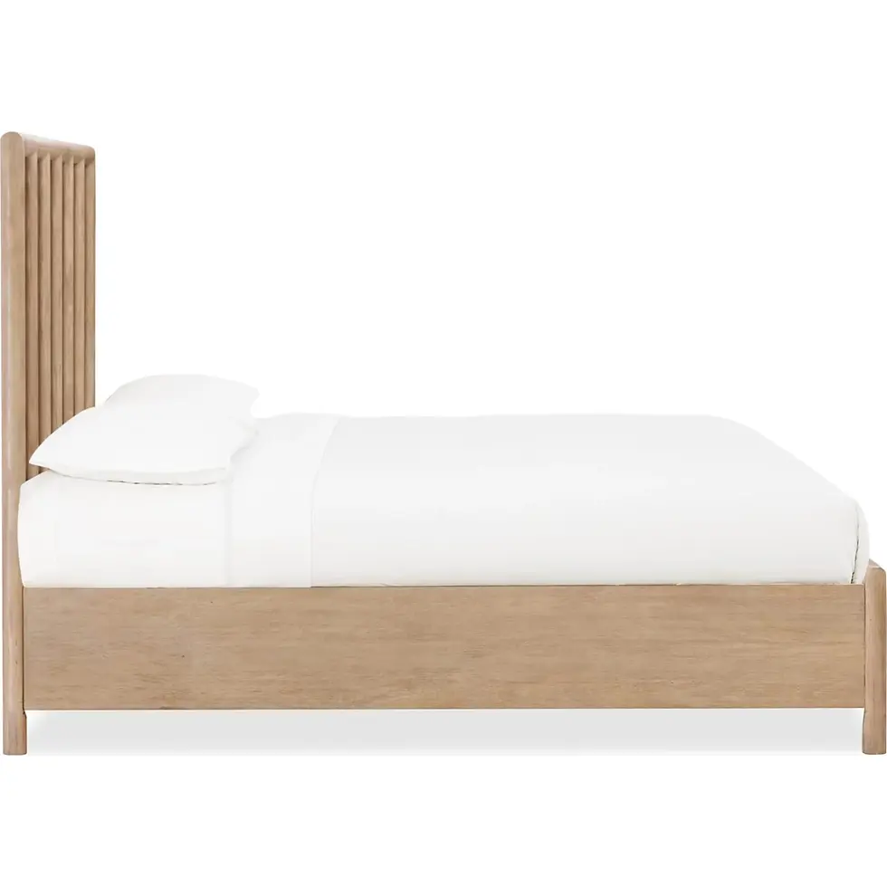 Thumbnail: Dorsey Wooden Panel Bed in Granola