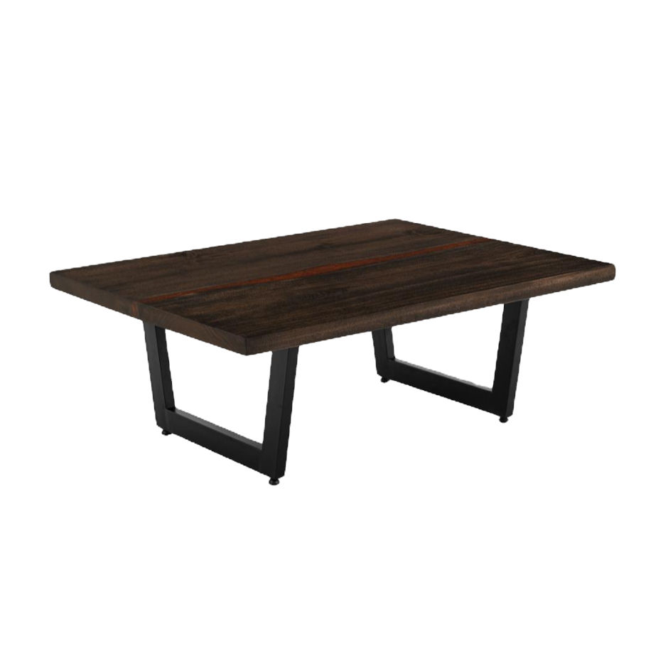 Rarámuri Collection – Coffee Table with Copper-Infused Resin Top and Casters