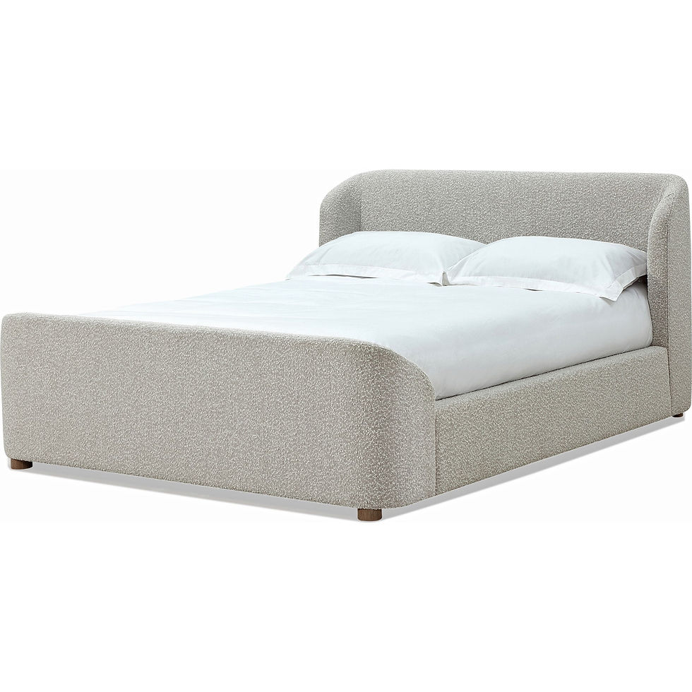 Thumbnail: Kiki Upholstered Platform Bed in Cotton Ball Boucle