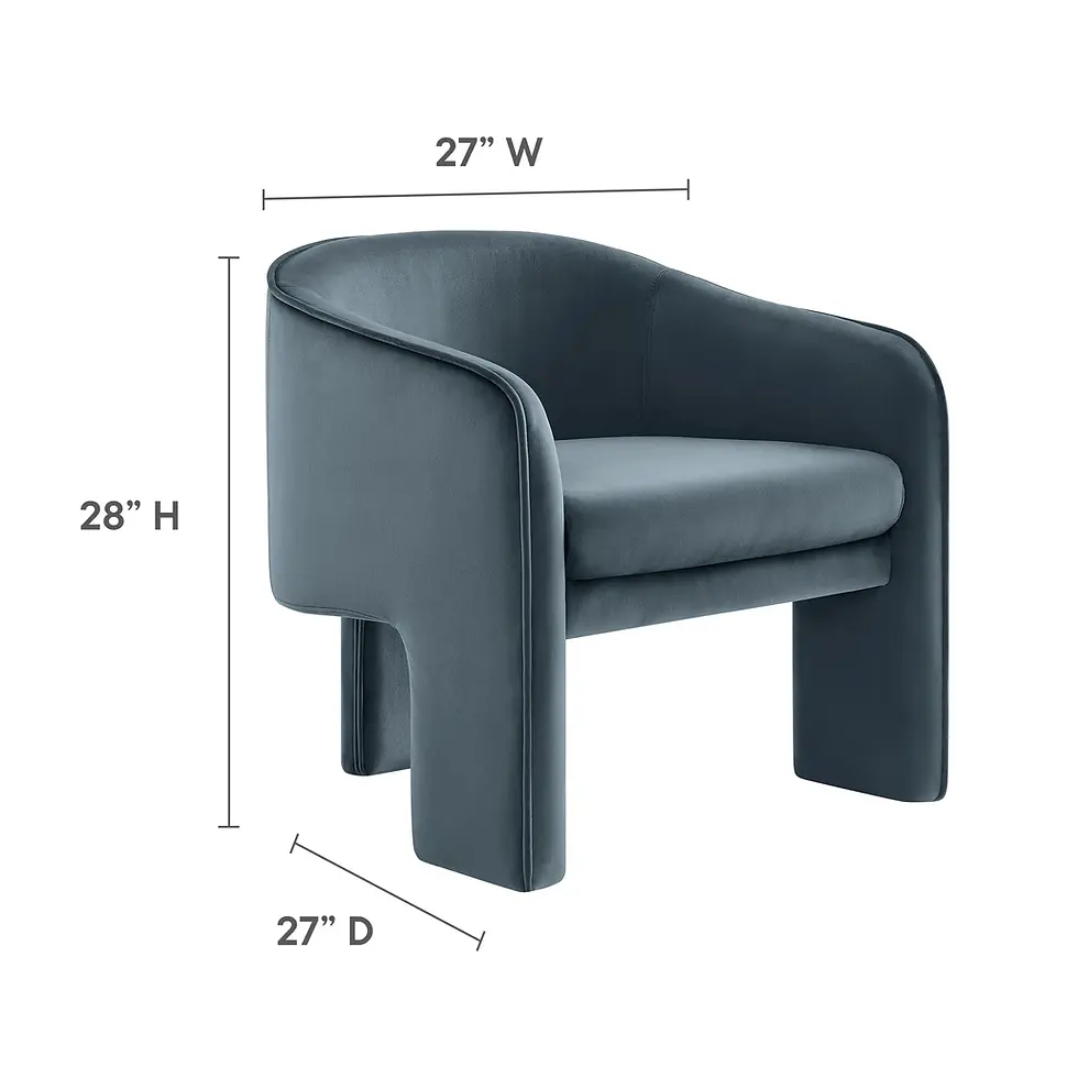 Miniatura: Greer Performance Velvet Upholstered Accent Armchair