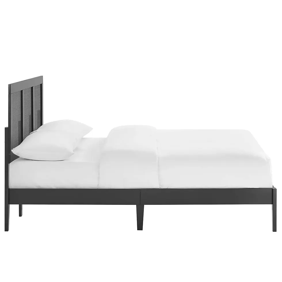 Miniatura: Sirocco Rattan and Wood Full Platform Bed – Black