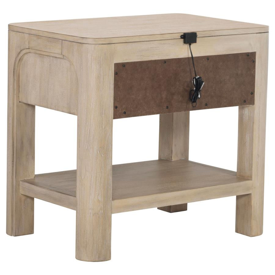 Thumbnail: Solano 1-drawer Nightstand Bedside Table Weathered Mango