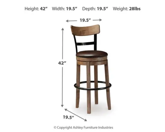 Thumbnail: Pinnadel Tall UPH Swivel Barstool(1/CN)