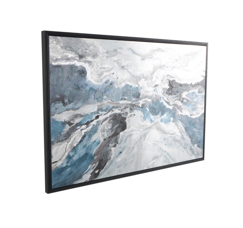 Thumbnail: Blue Canvas Abstract Living Room Framed Wall Art