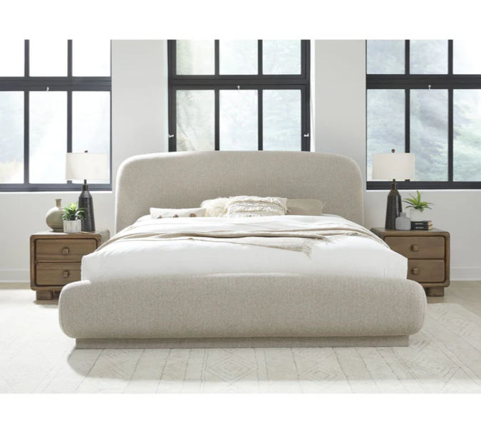 Thumbnail: Tirimbina Chenille Upholstered Platform Bed in Hyena – California King