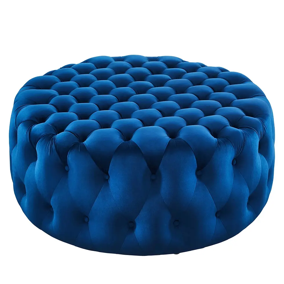 Miniatura: Amour Tufted Button Large Round Performance Velvet Ottoman