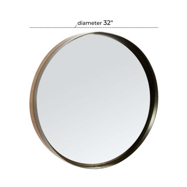 Miniatura: Brown Metal Room Wall Mirror with Thin Frame