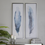 Miniatura: Blue Canvas Bird Feathers Living Room Framed Wall Art, Set of 2