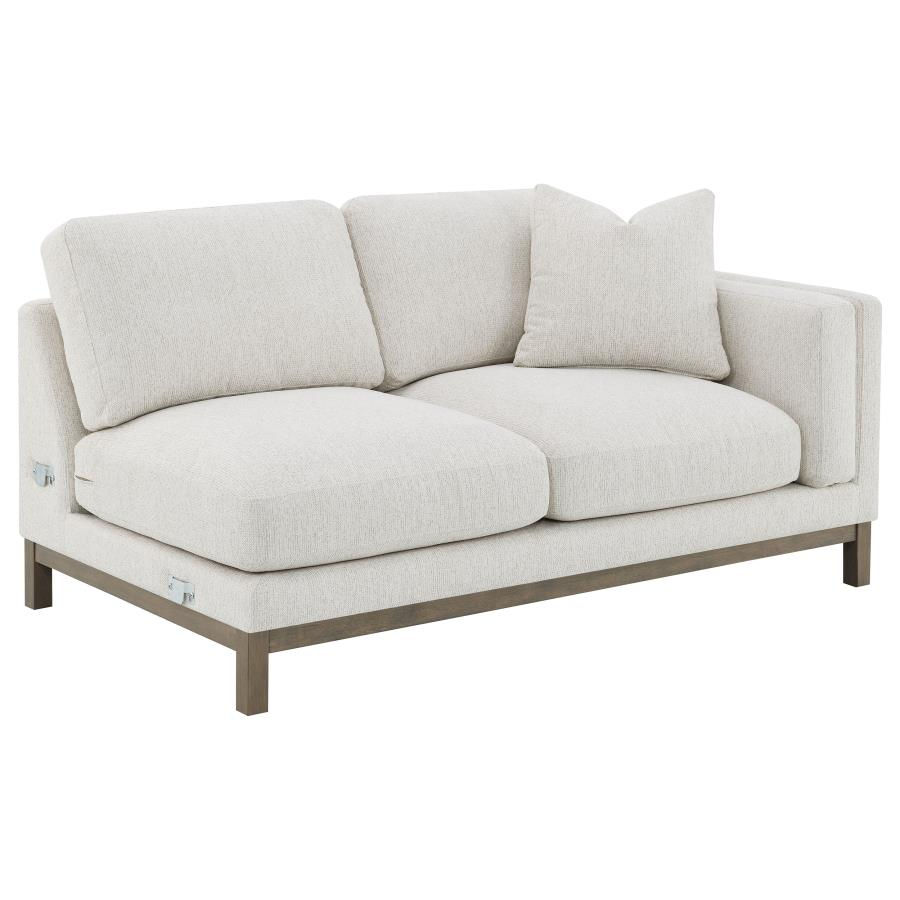 Miniatura: Geneva Boucle Upholstered Sectional Chaise Sofa Sand