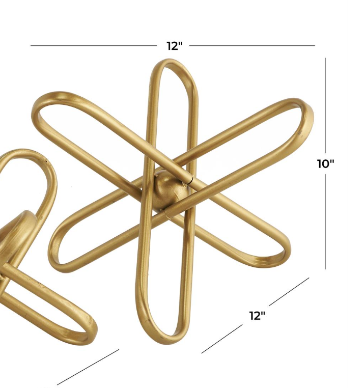 Thumbnail: CosmoLiving Gold Metal Jack Decorative Sculpture with Orb Center