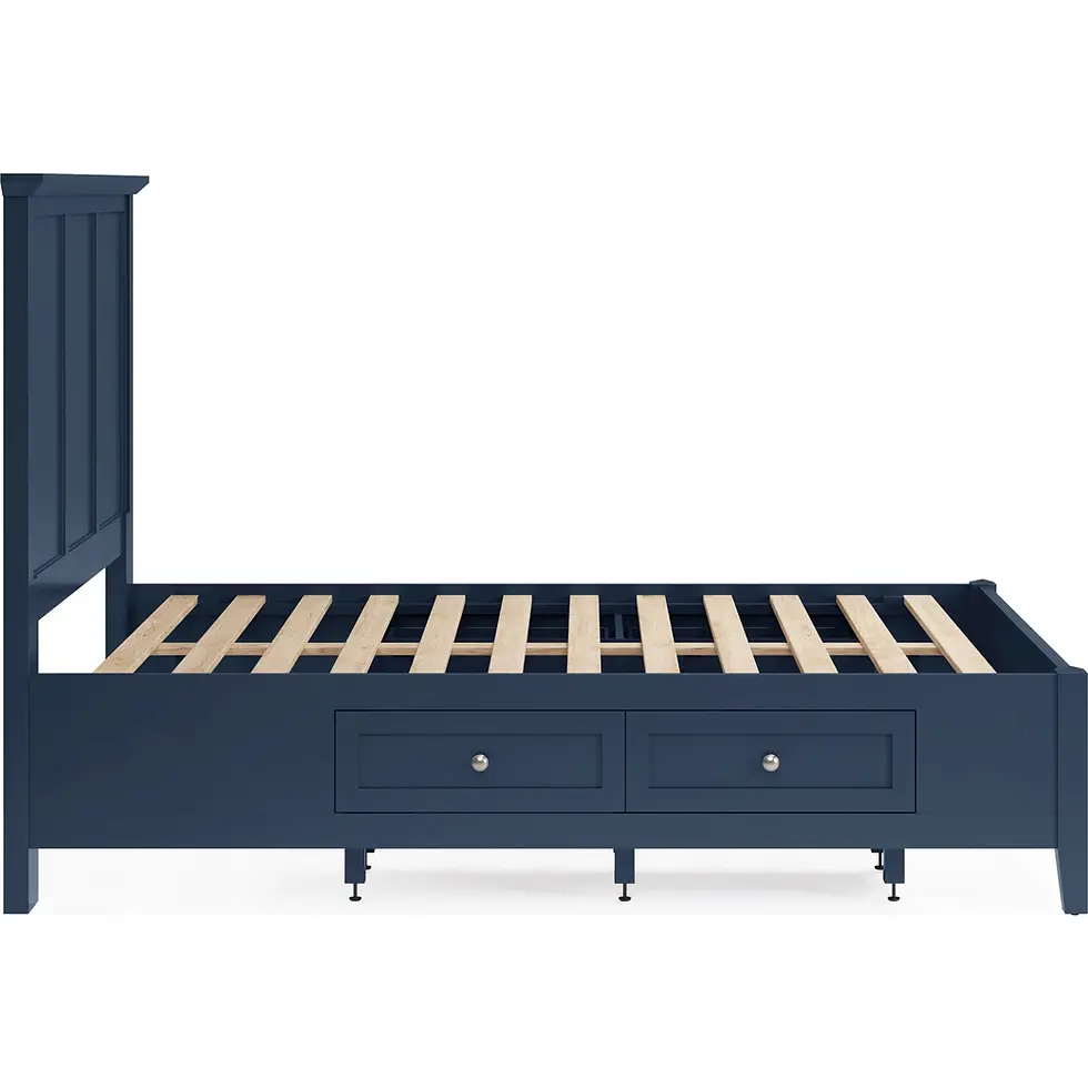 Thumbnail: Grace Four Drawer Platform Storage Bed in Blueberry