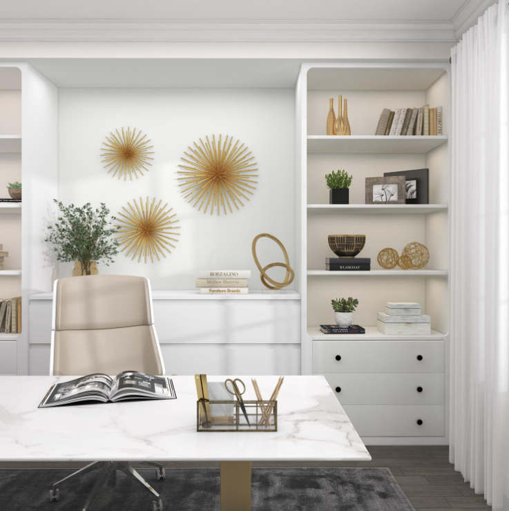 Miniatura: Gold Metal Starburst 3D Home Wall Decor, Set of 3