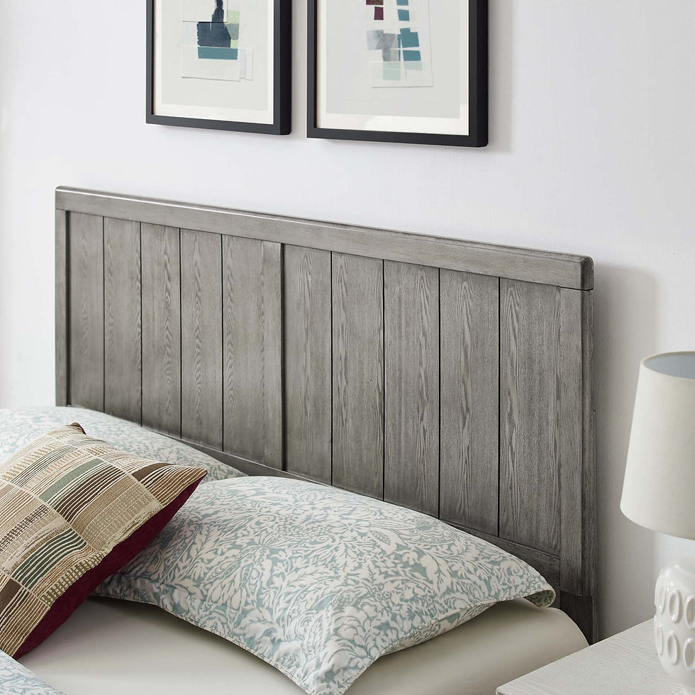 Miniatura: Alana Wood Platform Bed with Splayed Legs – Gray