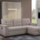 Thumbnail: Ashlyn 84"W Light Gray Reversible Sleeper Sectional Sofa with Storage Chaise, US