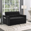 Thumbnail: Maeve 53.5"W Black Velvet Convertible Sleeper Loveseat with Tufting & Side Pocke