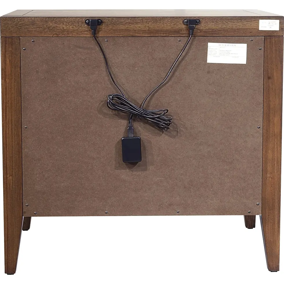 Miniatura: Boracay Two Drawer USB Charging Nightstand in Wild Oats Brown