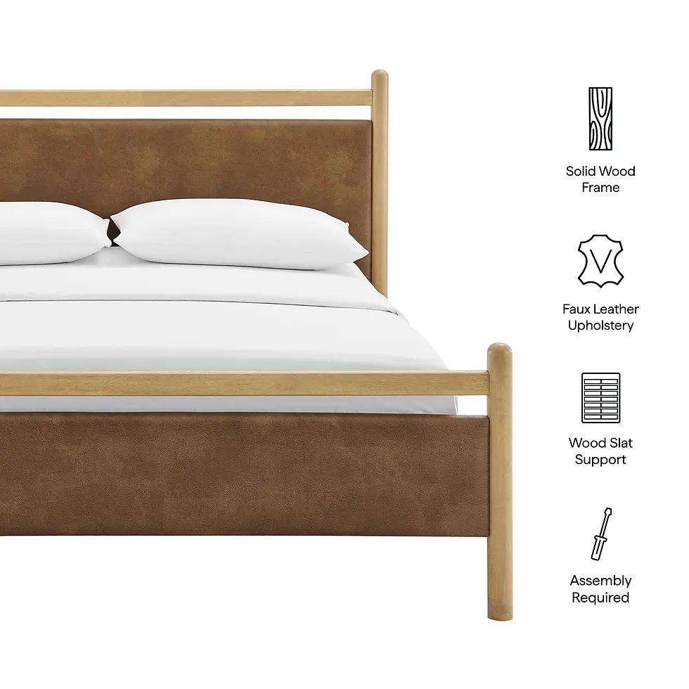 Thumbnail: Ginny Vegan Leather Platform Bed Frame