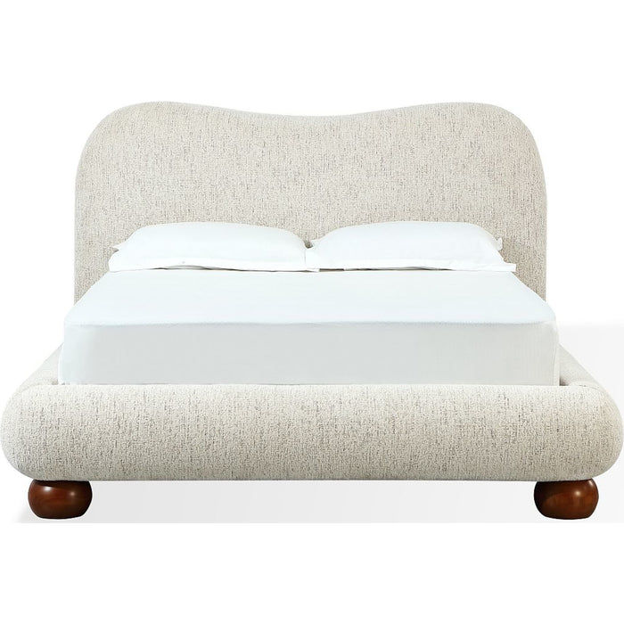 Afra Chenille Upholstered Wood Leg Platform Bed – California King (6/0)