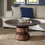 Miniatura: Virton Solid Wood Round Coffee Table in Smoked Brown
