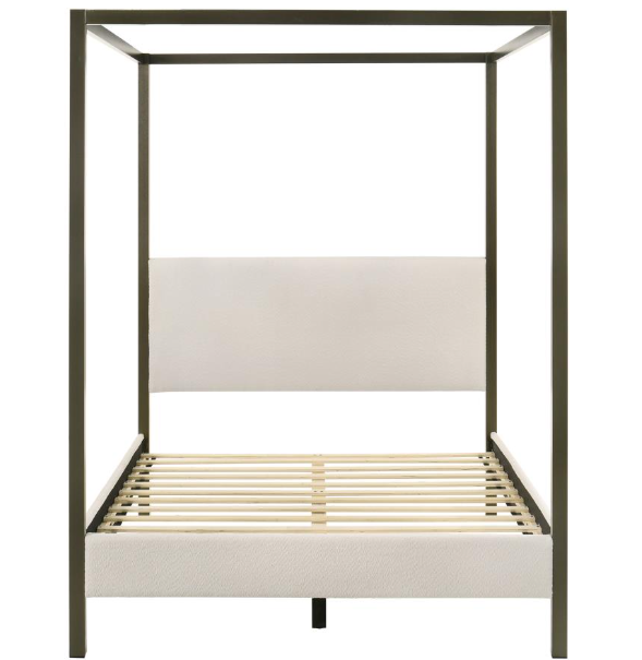 Miniatura: Monroe Upholstered Queen Canopy Bed Vanilla