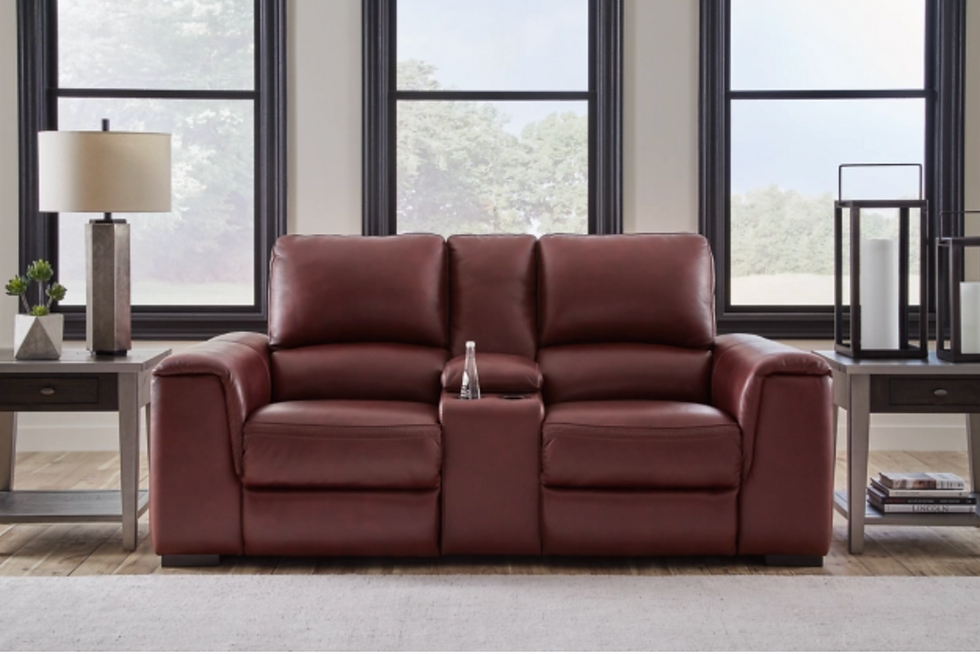 Alessandro Power Reclining Loveseat w/ Console & Adjustable Headrest