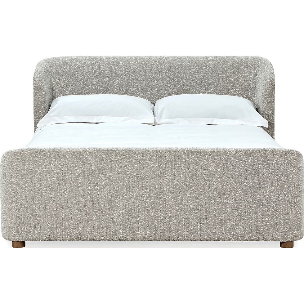 Thumbnail: Kiki Upholstered Platform Bed in Cotton Ball Boucle
