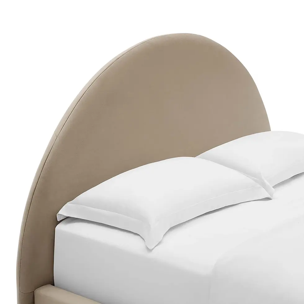 Thumbnail: Resort Arched Round Performance Velvet Platform Bed – Taupe
