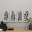 Miniatura: Green Wood Leaf Panel Living Room Framed Wall Art with Cream Frame, Set of 4