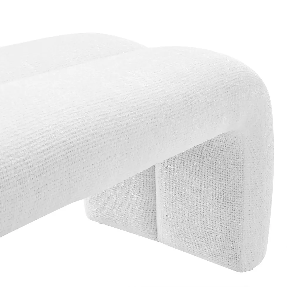 Thumbnail: Dax 50.5" Chenille Upholstered Accent Bench in Frost