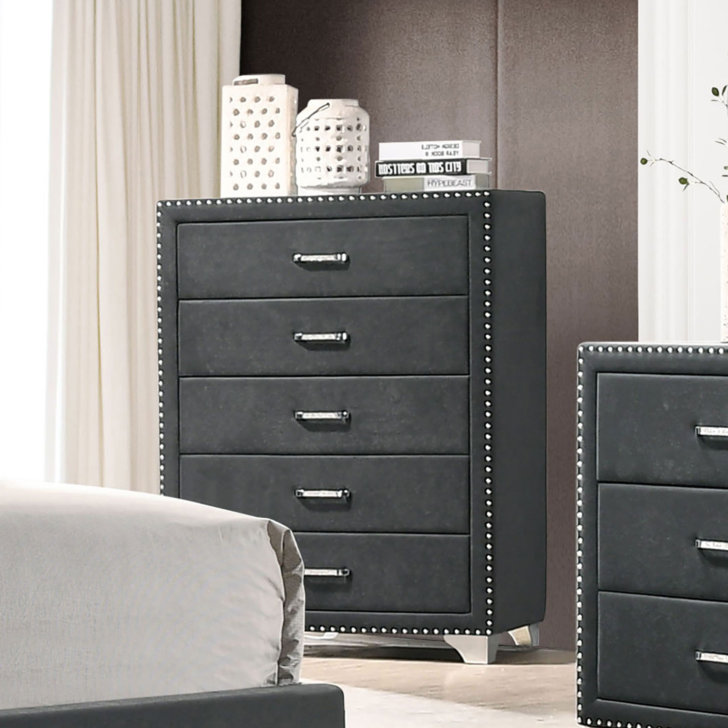 Melody 5-Drawer Bedroom Chest – Grey