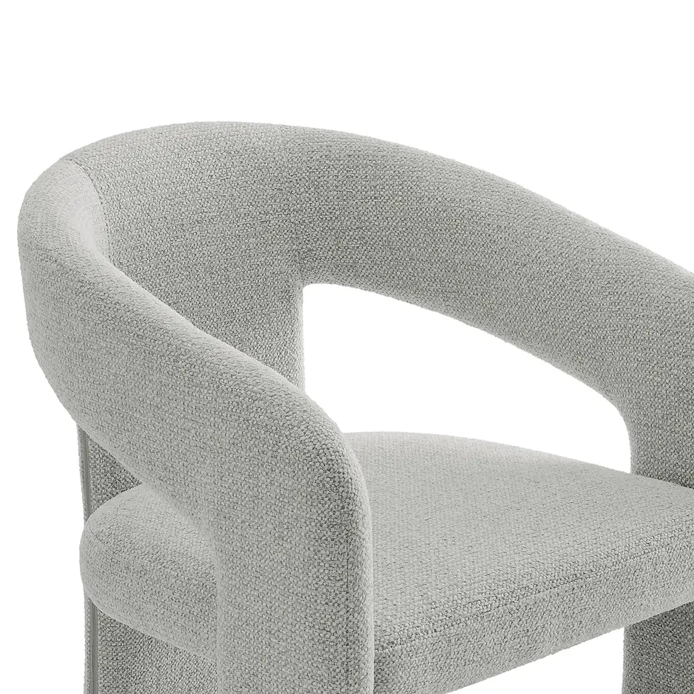 Miniatura: Oslo Barrel Fabric Upholstered Dining Accent Chair in Dove Gray